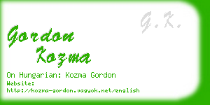 gordon kozma business card
